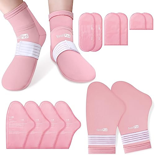 SuzziPad Chemo-Handschuhe und Socken für Chemotherapie, Krebs-Komfortartikel, inklusive 10 Eisbeutel, ideal zur Beruhigung von Hand- und Fußbeschwerden, L