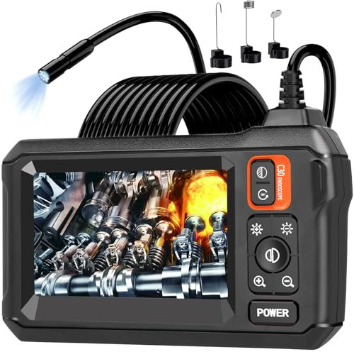 Endoskopkamera Mit Licht, Ip67 Wasserdichtes Endoskopkamera, 1080 HD Inspektionskamera, Endoskop Rohrreiniger, Endoskopkamera Handy, 50ft Rohrreinigungsspiraler, Gadgets Für Männer(4.3)