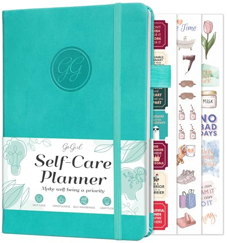GoGirl Self-Care Journal - Tägliches Notizbuch für psychische Gesundheit mit Stimmungs- und Wellness-Trackern - Tagebuch für persönliche Entwicklung, Meditation & Reflexion für Frauen - Hardcover,