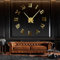 R&M ORIENT® 3D Wanduhr große Moderne Mute DIY – Römische Ziffern – Luxus Dekoration Geschenk – Wandtattoo – Uhren für Büro Wohnzimmer Schlafzimmer Dekoartikel Home Office Quarzuhr (C-Gold)