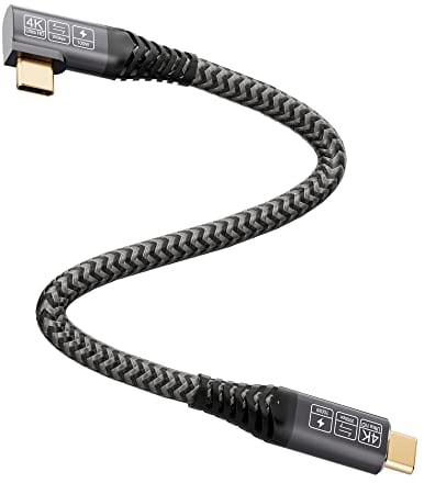CAKOBLE Cable USB C a USB C 0.5M, 20Gbps USB 3.2 Gen2×2 Cable USB C Corto, 4K@60Hz Video Transmission, 100W Cable USB C Carga Rapida For MacBook Pro, Xiaomi, Samsung,USB C 90 grados