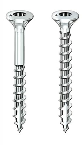 Vis à bois aggloméré ROCKET acier zingué tête fraisée empreinte Torx T30 partiellement filetées 6x130/70 boîte de 100 p