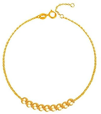 AmDxD Bracelet de cheville en or jaune 18 carats (750) pour femme, Or jaune 18 carats (750), Sans zircone