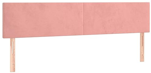 vidaXL Kopfteil Betthaupt Polsterkopfteil Bettkopfteil für Bett Bettgestell Bettrahmen Schlafzimmer Bettzubehör Rosa 180x5x78/88cm Samt