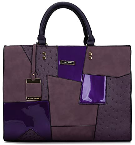 DEEVORCA Moda Blocco Colore Borse A Mano Donna Elegante Borsa A Tracolla Casuale Messenger Lavoro Festa Viaggi Datazione Commerciale Borsetta Grande Pelle PU Borse Borsa A Spalla Viola