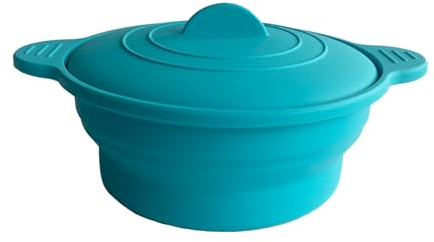 ELECTROHOGAR Vaporiera Pieghevole per Microonde e Forno 900ml | Contenitore in Silicone | Cottura a Vapore, Facile da Riporre