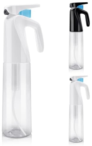 Spray Bottle, 300ml Handheld Spray Bottle for Hair, Continuous Fine Mist For Salon, Gardening, Plants, Air Freshening (Transparent White)