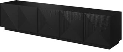 bogart Asha TV Schrank 200 cm mit geriffelter Front, Sideboard, Wohnzimmerschrank, Fernsehtisch, TV Möbel