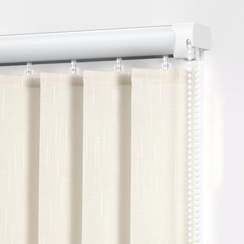 FENGSHOUU Lamellenvorhang,Vertikaljalousie Gardine,Schiebevorhang,Streifenvorhang,60% Verdunkelungsjalousie,Halbtransparent,für Zuhause Büro Balkon,Nach Maß,Breite×Höhe (150cm x 300cm)