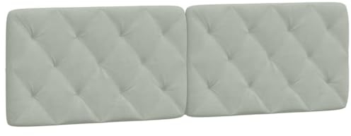 vidaXL Kissen für Kopfteil, Wandpolster Polsterpaneel Bettkopfteil, Rückenkissen Polsterkopfteil Wandkissen Schlafzimmer, Hellgrau 160cm Samt