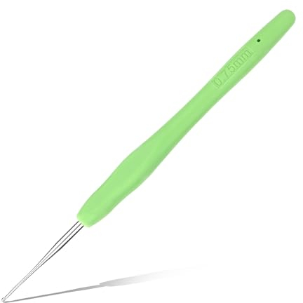 0,75 mm Häkelnadel, ergonomischer Griff für arthritische Hände, extra lange Stricknadeln für Anfänger und Häkelgarn (0,75 mm)