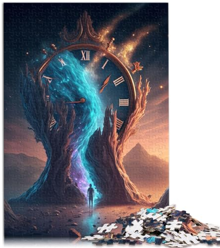 Puzzles Lernspiele Zeit 1000-teiliges Puzzle Holzpuzzle Familienspiel Stressabbau Schwieriges Herausforderungspuzzle (50x75cm)