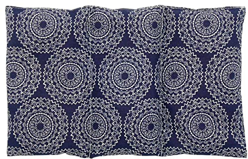 Saco semillas Mandalas azul 2024, saco semillas para microondas, con semillas de uva, saco térmico, frío y calor, bolsa microondas, funda lavable, 26x16cm, 330gr