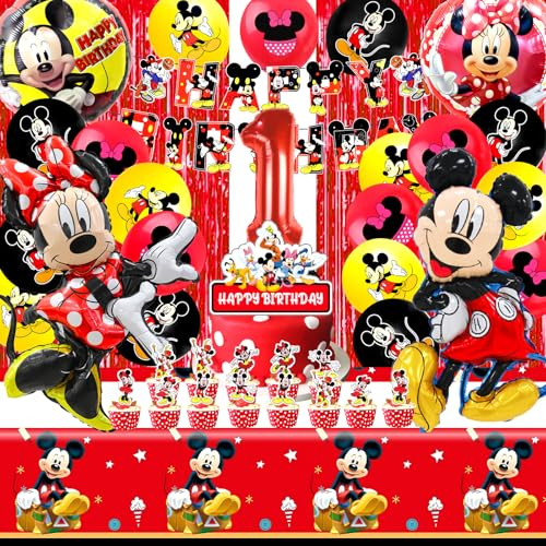 51 Pcs Decoration Anniversaire Minnie 1 An, Ballon Mickey 1 An, Ballon Helium Minnie, Deco Anniversaire Mickey, Nappe Minnie, Minnie Party, Deco Minnie, Gateau Mickey, Mickey Deco, Minnie Cake Topper