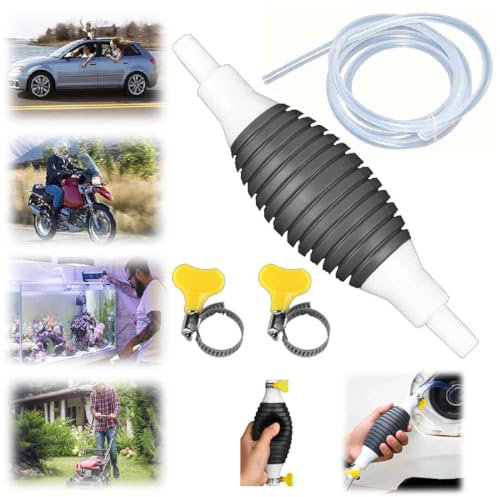 Multifunction Liquid Sucker Pump,High Flow Siphon Hand Pump,Portable Manual Car Fuel Transfer Pump For Gasoline Petrol Diesel Oil Liquid Water Fish Tank,With 3.3/6.5/9.8ft Syphon Hose (6.5ft)