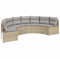 vidaXL Gartensofa mit Kissen Halbrund Beige Poly-Rattan, Terrassensofa, Loungesofa, halbrundes Sofa, Outdoor Sofa, Loungemöbel, Sofa halbrund