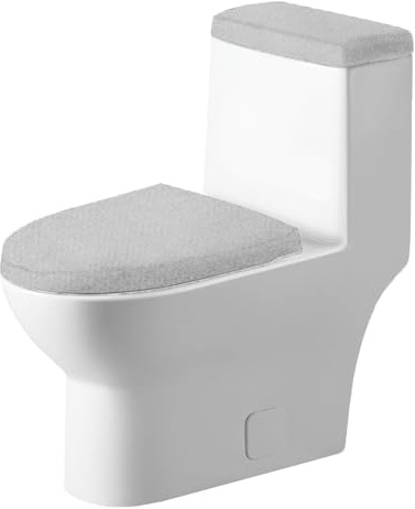 2 Stück Toilettensitzbezug Weich Bequem WC Sitzbezug Silberfuchssamt Toilet Seat Cover Maschinenwaschbar WC Deckelbezug Verschleißfest Toilettendeckelbezug WC-Deckel-Tankabdeckungen (Grau)