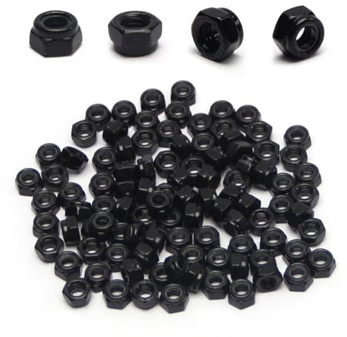 Tuercas de seguridad M5 100 tuercas hexagonales métricas de nailon insertadas de nailon autoblocante, inserto de nailon M5 x 0,8 mm, autobloqueo, 8 mm, tuerca hexagonal pequeña para máquina CNC