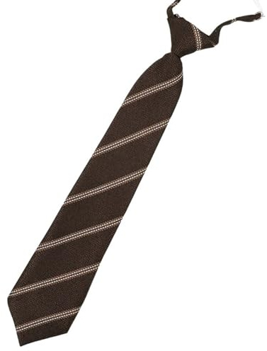 alloneslife Damen-Krawatte, Vintage-Stil, braun, kariert, gestreift, vorgebundene Krawatte, koreanisch, japanisch, College, Schuluniform, Krawatte