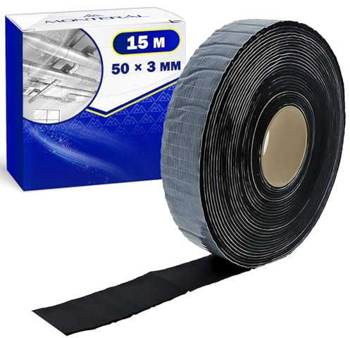 MONTERAL Cinta Adhesiva 15 m de Caucho Aislante 50x3 mm Rollo