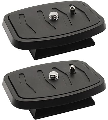 2 Pcs 44mm Tripod Quick Release Plate Camera Mounting Adapter Parts, Universal QB-4W Tripod Mount Attachment Baseplate, Tripod Replacement for Some Models of Velbon, Ambico, Sony, Sunpak, Ravelli