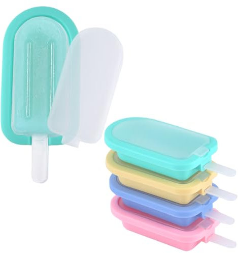 GWAWG 5 Pezzi Stampi per ghiaccio,Stampi per gelato in silicone,Stampi per ghiaccio riutilizzabili in plastica Popsicle,stampo per ghiaccio riutilizzabile Popsicle,stampo per gelato per gelato fai da