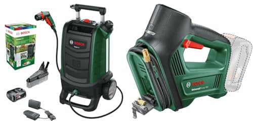 Bundle of Bosch Nettoyeur pour extérieur sans Fil - Fontus 18V (1 Batterie,) + Pompe à air/compresseur d'air - UniversalPump 18V (sans Batterie, 150 PSI, 10,3 Bars)