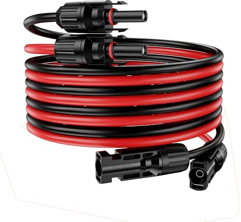 6M Solarkabel 4mm2 PV Kabel 4mm², 2×Solar Kabel Solarkabel 6M Photovoltaik Kabel für PV Module(Rot-und-Schwarz)