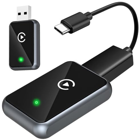 Wireless CarPlay Adapter, 2025 Upgrade 5 GHz WiFi CarPlay Dongle Converts Wired to Wireless with USB, Mini Stable CarPlay Wireless Adapter Compatible with iPhone iOS 10+ and Cars with CarPlay