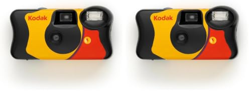 Kodak Fun Saver 27+12 3920949 Einwegkamera (3m Blitzbereich, 135 Film-Format, 800 Film Sensitivity (ISO), 39 Anzahl Bilder) gelb/grau/rot, 35mm (Packung mit 2)