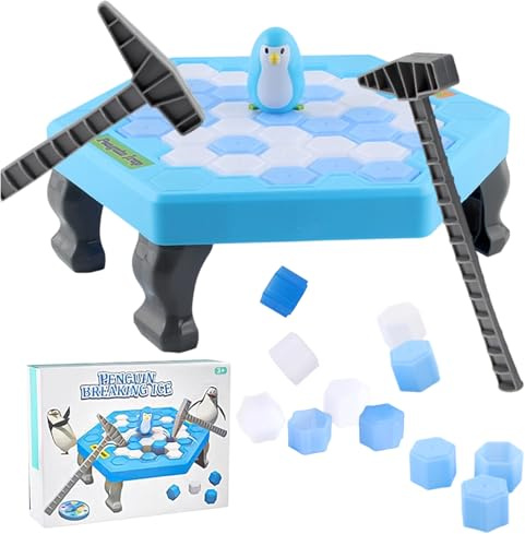 Rettet den Pinguin Eisbrecher-Spiel –Eisbrecher Pinguin Brettspiel, Actiongeladenes Familien-Brettspiel Gesellschaftsspiel für Kinder ab 3 Jahren & Erwachsene, 2–4 Spieler Penguin Drop Spiel