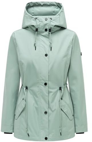 MARIKOO Damen Jacke (XS-3XL) - feste Kapuze, verstellbare Taille, 3 Taschen - N124