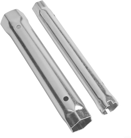 Jeu de clés à pipe à double tête 23-27 mm et 34-40 mm, acier forgé, finition galvanisée résistante à la rouille, pour installation de robinet et de vidange (23-27 mm et 34-40 mm)