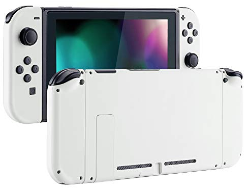eXtremeRate Full Case für Nintendo Switch Joycon/Console, Matt DIY-Ersatz Joy Con Shell/Buttons & Rückplate & Kickstand, Custom Gehäuse Zubehör für Nintendo Switch Konsole-Weiß