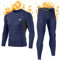 MEETWEE Thermounterwäsche Funktionsunterwäsche Herren, Skiunterwäsche Winter Suit Atmungsaktiv Lange Thermo Unterwäsche Set Thermowäsche Unterhemd + Unterhose-Blau-M