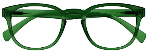 OPULIZE POP Reading Glasses for Women Men,Scratch Resistant Round Matt Frame with Spring Hinges, Green +3.50 (Pack of 1)