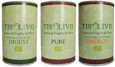3 confezioni di Tisane di Foglie di Olivo TIS'OLIVO foglie di olivo anice stellato finocchio liquirizia e bacche di ginepro