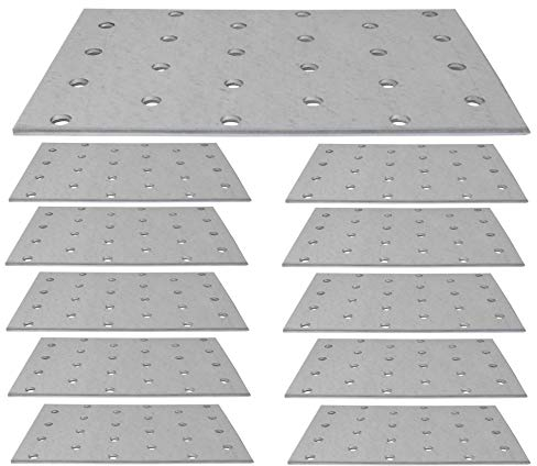 Flat Connecting Joining Plate Galvanised Heavy Duty Metal Steel Sheet 4.72x 3.15x 0.08 (120 x 80 x 2mm) Pack of 10pcs