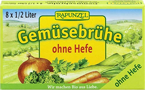 Cubos de Caldo-Vegetales sin Contenido de Levadura (Verde Claro) BIO 8x10 g - Rapunzel