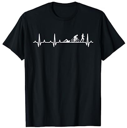 triathlon heartbeat triathlete runner swimmer cyclist Gift T-Shirt