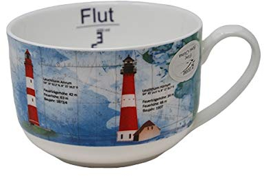 Buddel-Bini Leuchttürme Nordsee Jumbobecher XXL Becher groß Kaffeebecher Schüssel Schale