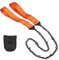 Sierra de cadena de mano para acampada de 11 dientes, portátil de mano con bolsa de cinturón, para acampar al aire libre, senderismo, naranja, longitud completa, 103 cm