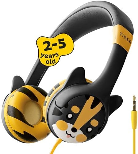 Kidrox® Toddler Baby Headphones (1-7 years old) for Kids, Durable & Flexible Headphones for Kids, Girls & Boys, 85dB Limiting Wired Children HeadPhones for School, Airplane, Travel, iPad, Tablet