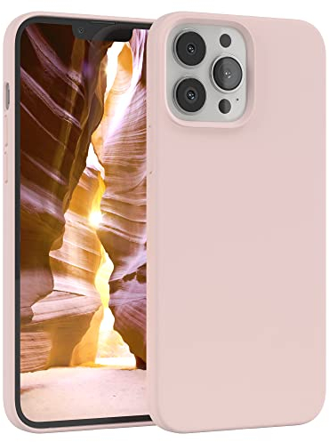 EAZY CASE custodia per cellulare in silicone premium compatibile con iPhone 13 Pro Max con protezione della fotocamera e rivestimento interno custodia protettiva bumper in Rosa antico
