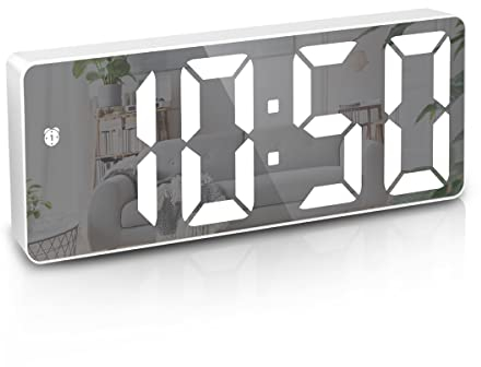 New Version Digitale Wecker, LED-Uhr, elektronische Tischuhr mit Temperaturanzeige, Reisewecker, einstellbare Helligkeit, 12/24H Anzeige, Digitaluhr für Haus, Schlafzimmer, Büro, Kinder, Ältere
