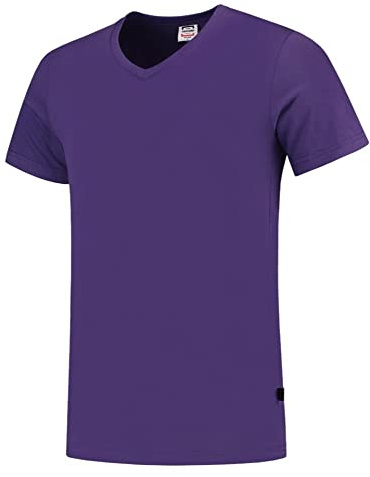 Tricorp 101005 Casual V-Ausschnitt Fitted T-Shirt, 100% Gekämmte Baumwolle, 160g/m², Violett, Größe XXL