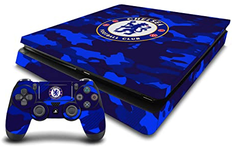 Head Case Designs Offizielle Chelsea Football Club Camouflage Kunst Vinyl Haut Gaming Aufkleber Abziehbild Abdeckung kompatibel mit Sony Playstation 4 PS4 Slim Console and DualShock 4 Controller