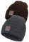 Indicode Herren Vulcano 2er-Pack Winter Mütze | Wintermütze Strickmütze Beanie Charcoal/Black, OS