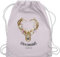 Turnbeutel Rucksack - Kompatibel Oktoberfest - Herzmädl Hirsch Geweih Hirschgeweih Madl - Unisize - Pastell Rosa - oktoberfest-tasche trachten name turnsack trachtenrucksack bayrisch herz