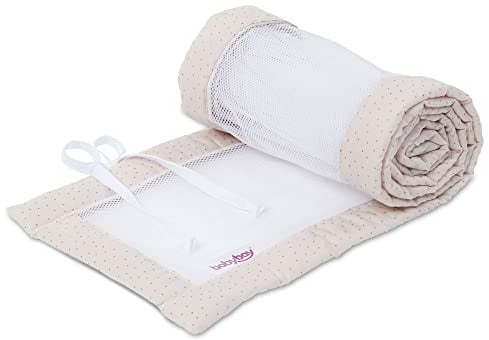 babybay Nestchen Mesh Royal passend für Modell Original, beige Glitzerpunkte gold